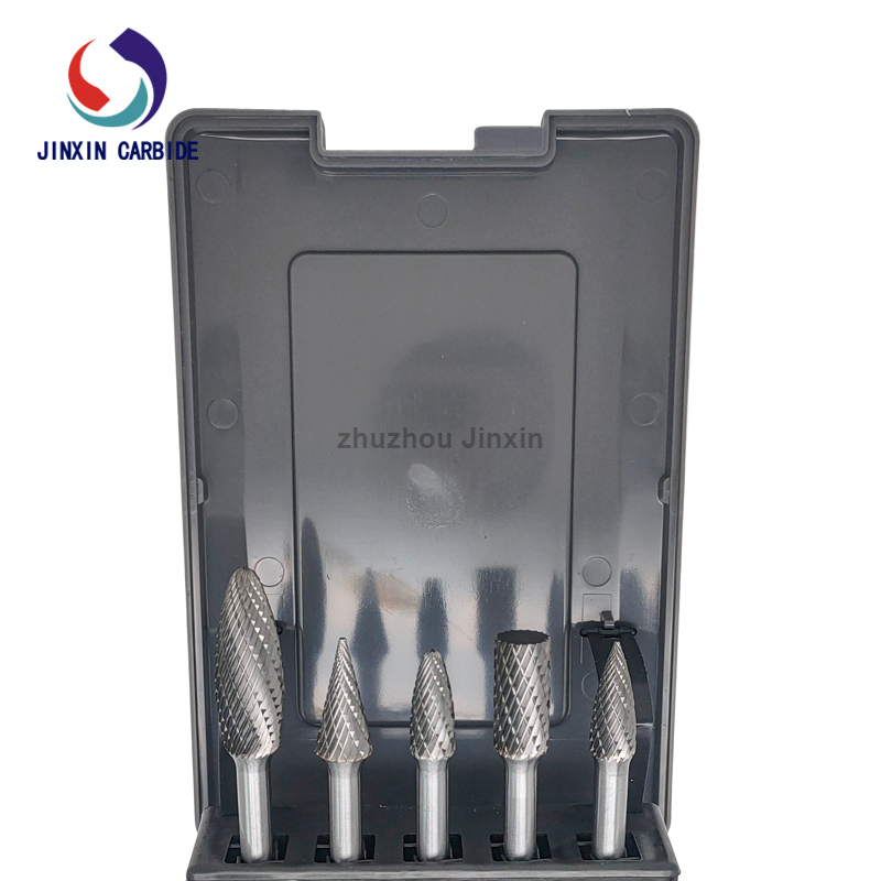 أداء عالي الأداء 5pcs ترتدي كربيد التونغستن المجموعة مع مربع رمادي